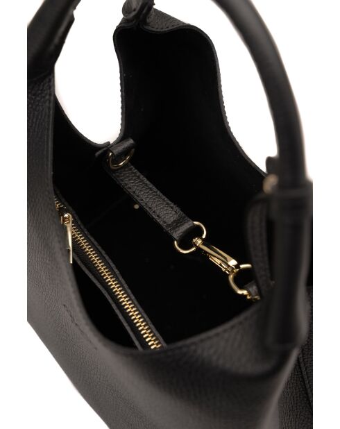 Sac à main en cuir Lola noir - 21x20.5x14.5cm