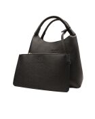 Sac à main en cuir Lola noir - 21x20.5x14.5cm
