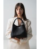 Sac à main en cuir Lola noir - 21x20.5x14.5cm