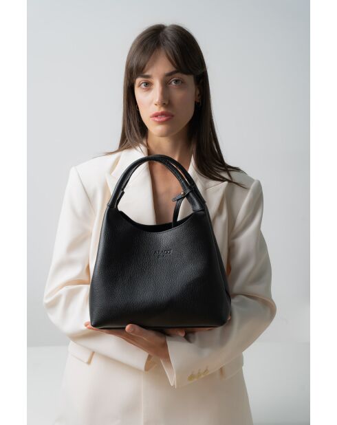 Sac à main en cuir Lola noir - 21x20.5x14.5cm