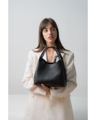 Sac à main en cuir Lola noir - 21x20.5x14.5cm