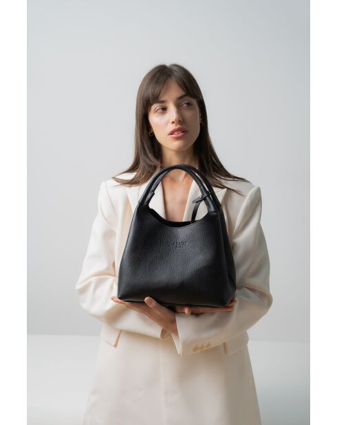 Sac à main en cuir Lola noir - 21x20.5x14.5cm