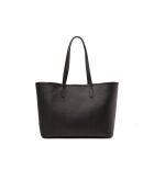 Sac cabas en cuir Sola noir - 48x29x14cm