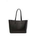 Sac cabas en cuir Sola noir - 48x29x14cm