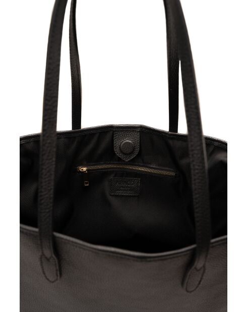 Sac cabas en cuir Sola noir - 48x29x14cm