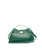 Bolso de hombro de piel verde abeto Vera - 23x18x11cm