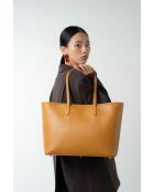Sac cabas en cuir Sola camel - 48x29x14cm