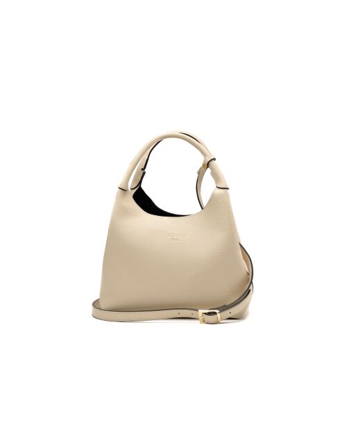 Sac à main en cuir Lola beige - 21x20.5x14.5cm