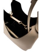 Sac à main en cuir Lola beige - 21x20.5x14.5cm