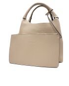 Sac à main en cuir Lola beige - 21x20.5x14.5cm