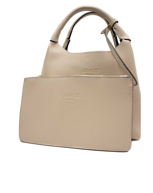 Sac à main en cuir Lola beige - 21x20.5x14.5cm