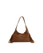 Rodeo camel leren schoudertas - 22x12x6,5cm