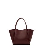 Sac porte épaule en cuir Stacy bordeaux - 50x30x15cm
