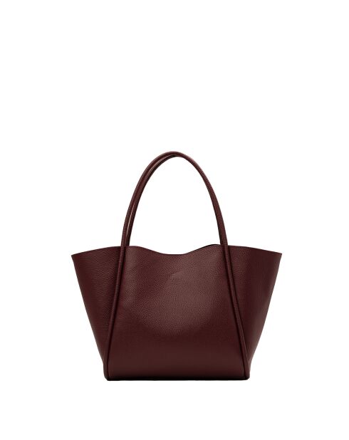 Sac porte épaule en cuir Stacy bordeaux - 50x30x15cm