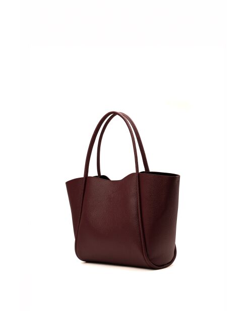 Sac porte épaule en cuir Stacy bordeaux - 50x30x15cm