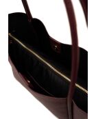 Sac porte épaule en cuir Stacy bordeaux - 50x30x15cm