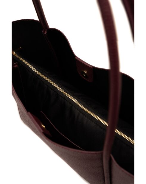 Sac porte épaule en cuir Stacy bordeaux - 50x30x15cm