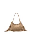 Rodeo taupe leren schoudertas - 22x12x6,5cm