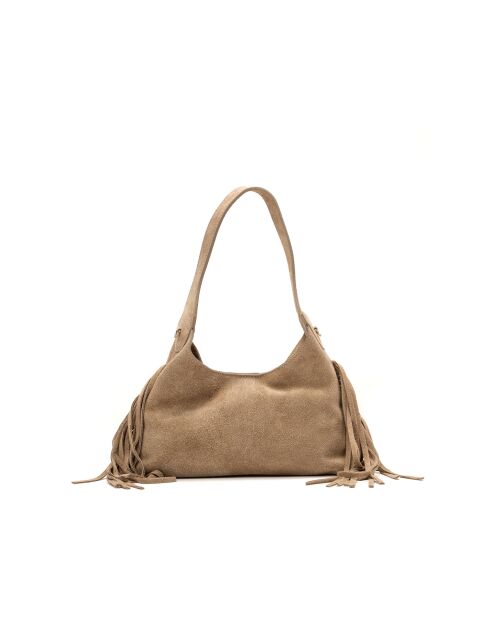 Rodeo taupe leren schoudertas - 22x12x6,5cm