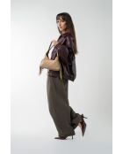 Rodeo taupe leren schoudertas - 22x12x6,5cm