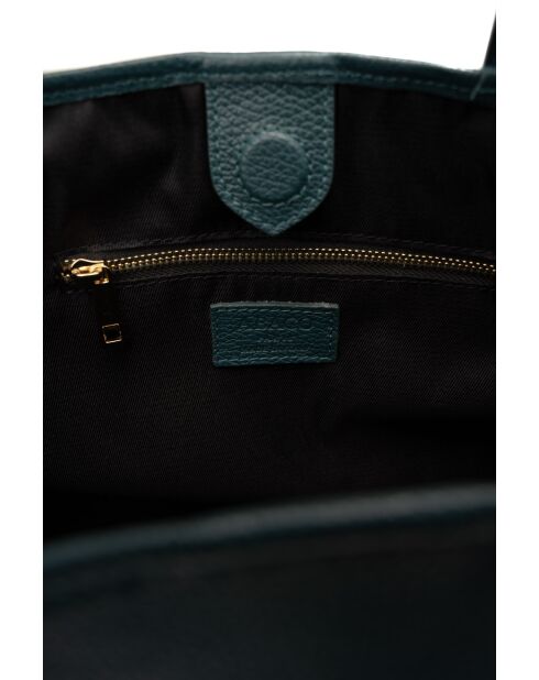 Sac cabas en cuir Sola bleu canard - 48x29x14cm