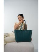 Sac cabas en cuir Sola bleu canard - 48x29x14cm