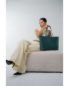 Sac cabas en cuir Sola bleu canard - 48x29x14cm
