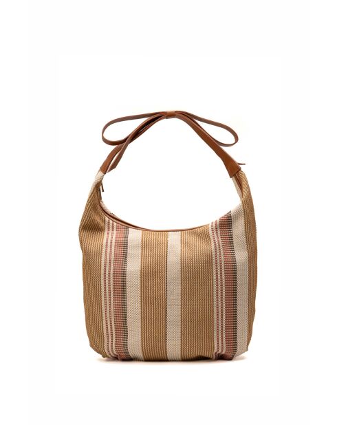 Sac à main en cuir Gina camel - 46x35x5cm