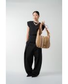 Sac à main en cuir Gina camel - 46x35x5cm