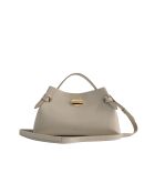 Vera taupe leren schoudertas - 23x18x11cm