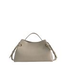 Vera taupe leren schoudertas - 23x18x11cm
