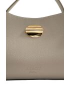 Vera taupe leren schoudertas - 23x18x11cm