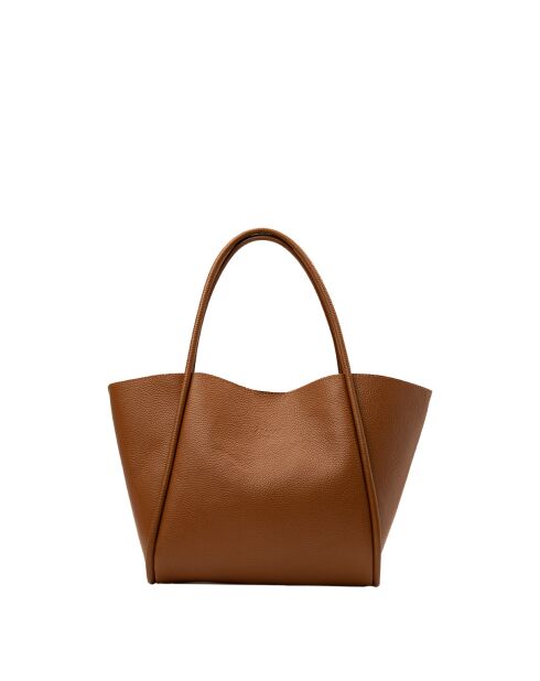 Sac porte épaule en cuir Stacy camel -50x30x15cm