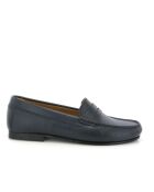 Donkerblauwe Yoki loafers van generfd leer
