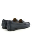 Donkerblauwe Yoki loafers van generfd leer