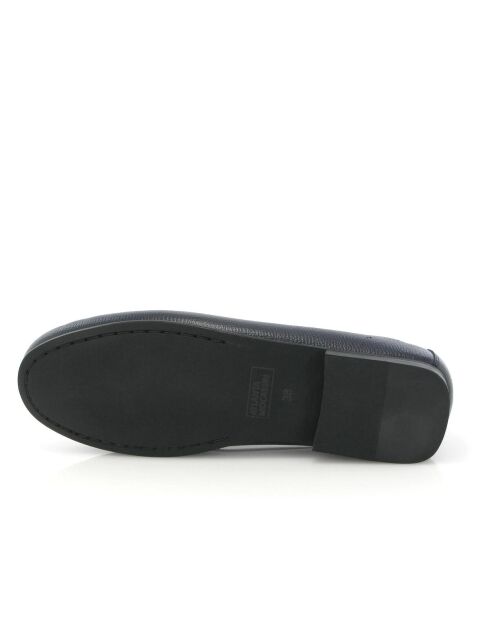 Donkerblauwe Yoki loafers van generfd leer