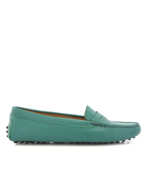 Mocassins en cuir grainé Michèle verts