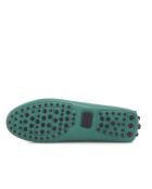 Mocassins en cuir grainé Michèle verts