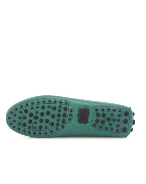 Mocassins en cuir grainé Michèle verts