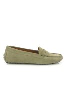 Mocassini Michèle in suede verde oliva