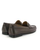 Donkerbruine Yoki loafers van generfd leer