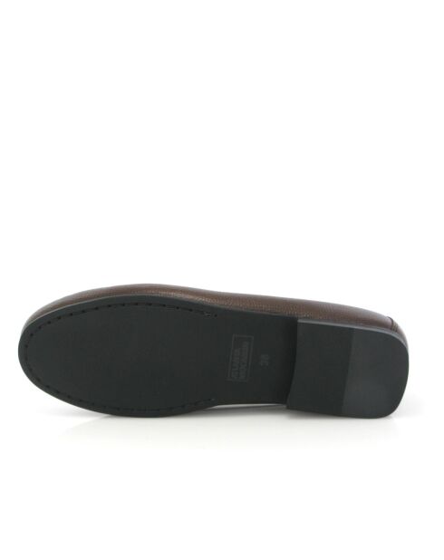 Donkerbruine Yoki loafers van generfd leer