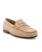 Beige Yoki instappers van generfd leer