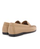 Beige Yoki instappers van generfd leer