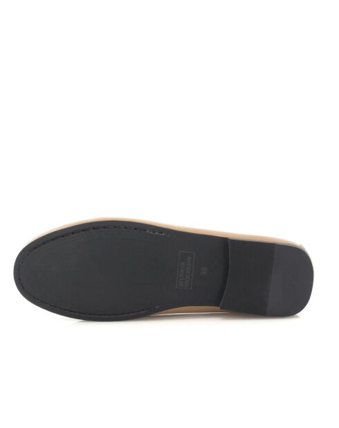 Beige Yoki instappers van generfd leer