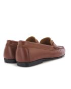 Cuoio Yoki bruine instappers van glad leer