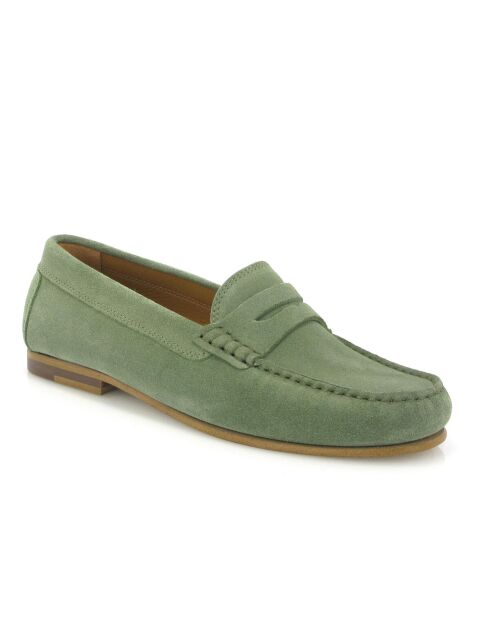 Mocassini Yoki in pelle scamosciata verde kaki