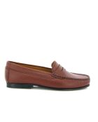 Bruine loafers van Cuoio generfd Yoki leer