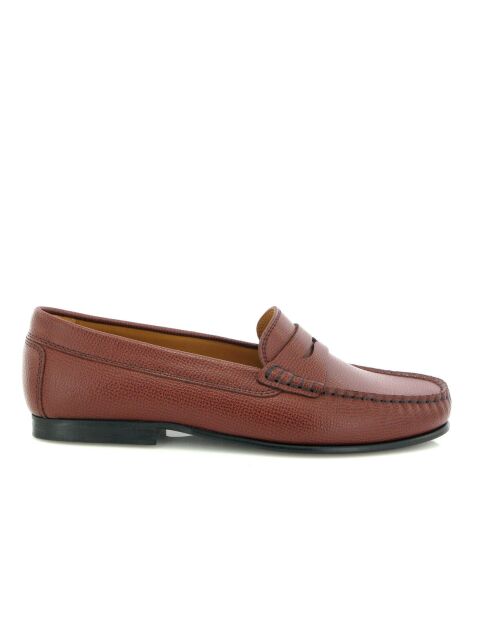 Bruine loafers van Cuoio generfd Yoki leer