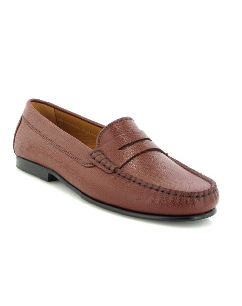 Bruine loafers van Cuoio generfd Yoki leer